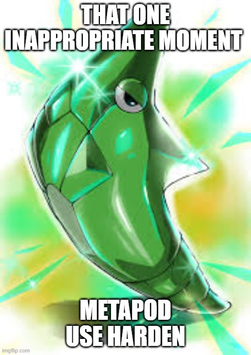 metapod use harden | THAT ONE INAPPROPRIATE MOMENT; METAPOD USE HARDEN | image tagged in relatable memes | made w/ Imgflip meme maker