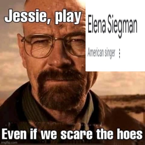 Elena Siegman | image tagged in jesse play x even if we scare the hoes | made w/ Imgflip meme maker