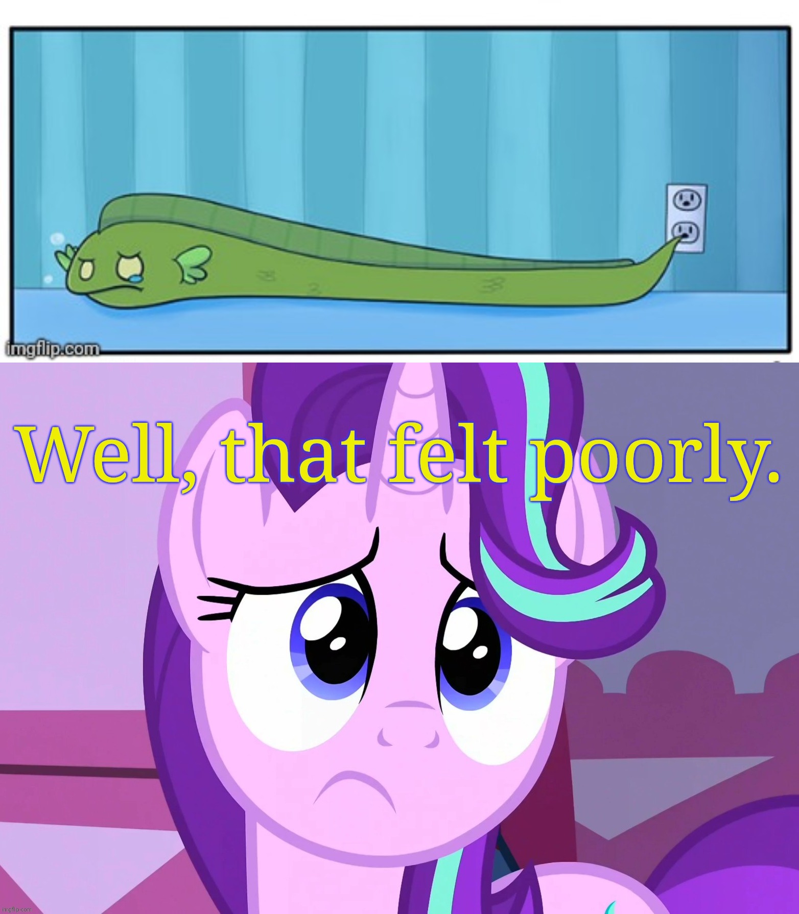 Sad eel | image tagged in comics/cartoons,animals,sadlight glimmer mlp,comments | made w/ Imgflip meme maker