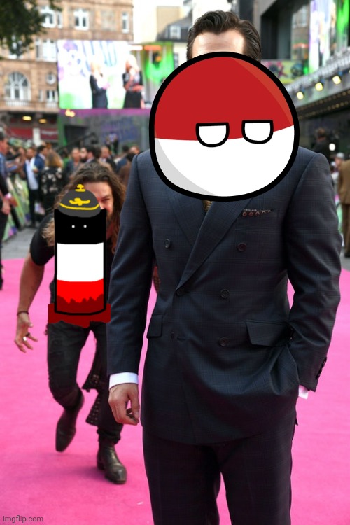Reictangle Countryballs is trying to kill Polandball Countryballs | image tagged in jason momoa henry cavill meme,countryballs | made w/ Imgflip meme maker