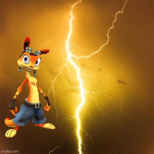 Daxter is Orange Lightning | image tagged in jak and daxter,ottsel,daxter | made w/ Imgflip meme maker