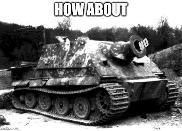 Sturmtiger | HOW ABOUT NO | image tagged in sturmtiger | made w/ Imgflip meme maker