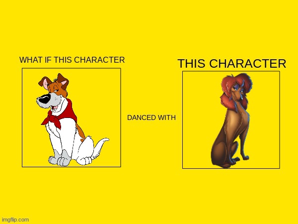 what if dodger danced with rita | image tagged in blank white template,disney,oliver and company,dogs | made w/ Imgflip meme maker