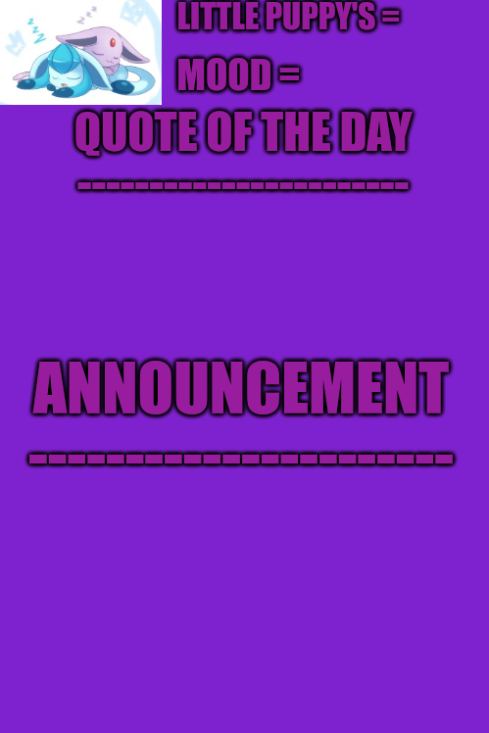 Alex's Announcement Template Blank Meme Template