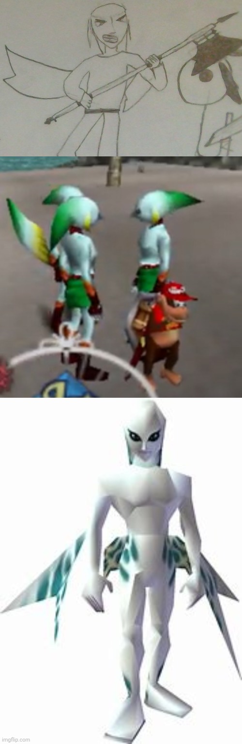 image tagged in jake with a battleaxe,the cult,legend of zelda zora | made w/ Imgflip meme maker