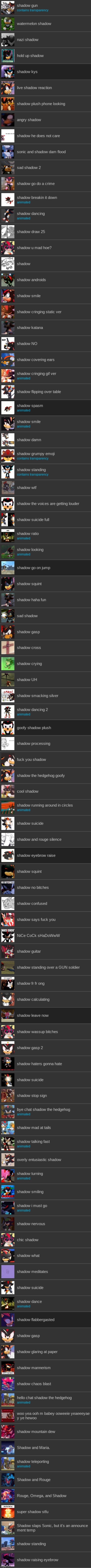 all my shadow temps ☠ (i missed a few actually) | made w/ Imgflip meme maker