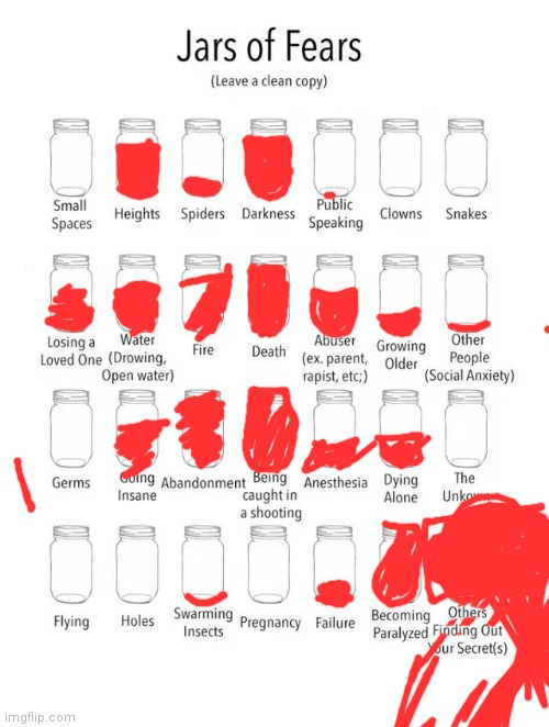 Jar of fears clear version | image tagged in jar of fears clear version | made w/ Imgflip meme maker