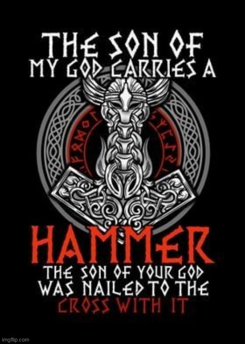 Any questions? | image tagged in god,hammer,nail,thor,yahweh,jesus | made w/ Imgflip meme maker