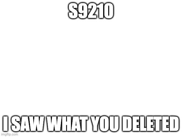 S9210; I SAW WHAT YOU DELETED | made w/ Imgflip meme maker