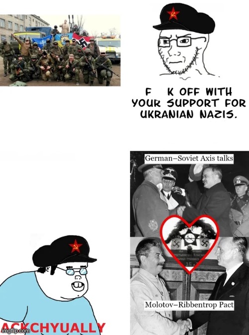 nazi = Ukrainian who doesn’t want to be Russian, apparently | made w/ Imgflip meme maker