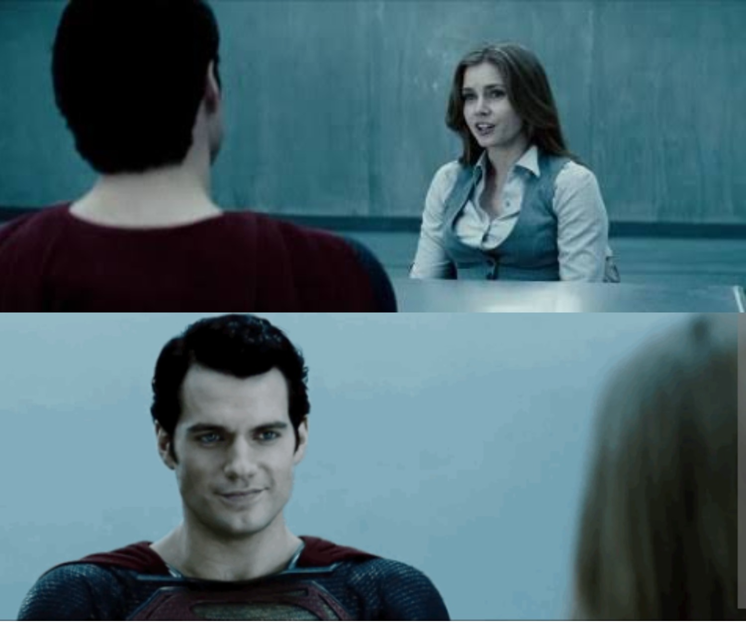 Superman y Lois lane hombre de acero man of steel conversando Blank Meme Template