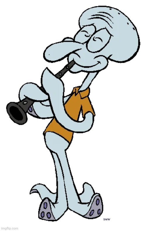 Squidward playing the Clarinet | image tagged in squidward playing the clarinet | made w/ Imgflip meme maker