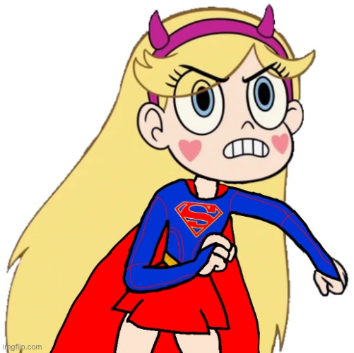 image tagged in star butterfly,supergirl,fanart,star vs the forces of evil | made w/ Imgflip meme maker