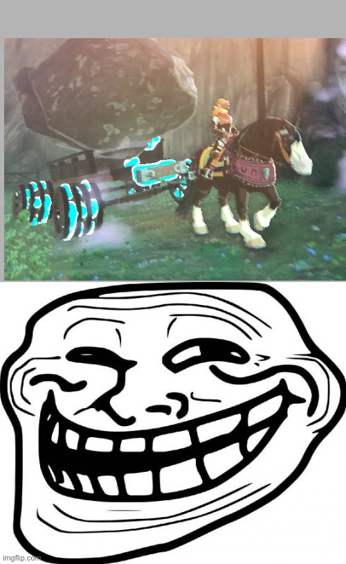 Tears of the Kingdom is great, not hauling island pieces around Hyrule | image tagged in memes,troll face | made w/ Imgflip meme maker