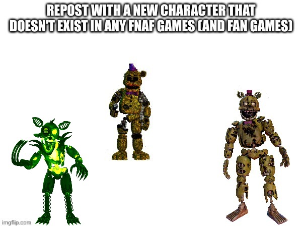 Repost | image tagged in radioactive grim foxy,fnaf | made w/ Imgflip meme maker