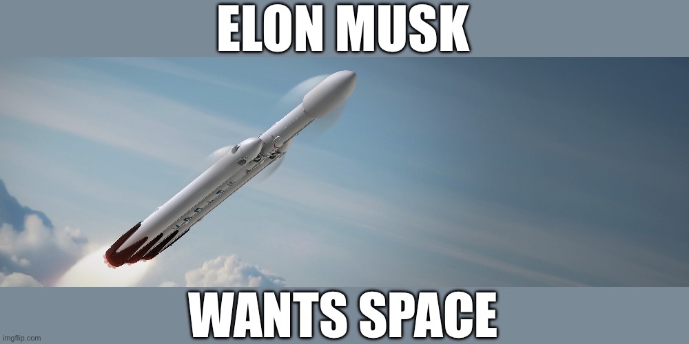Space X | ELON MUSK; WANTS SPACE | image tagged in space x | made w/ Imgflip meme maker