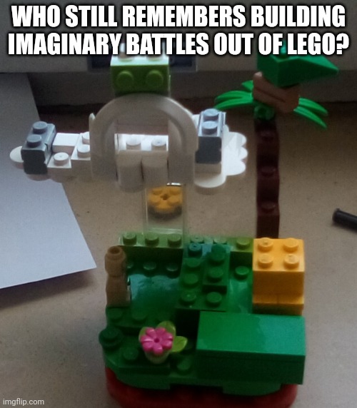 I built this yesterday and I kinda  like it | WHO STILL REMEMBERS BUILDING IMAGINARY BATTLES OUT OF LEGO? | image tagged in legos,fighting,building,imagination | made w/ Imgflip meme maker