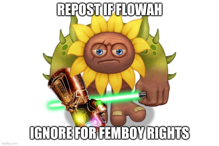 joined le trend | REPOST IF FLOWAH; IGNORE FOR FEMBOY RIGHTS | image tagged in flowah doesn't like that opinon | made w/ Imgflip meme maker