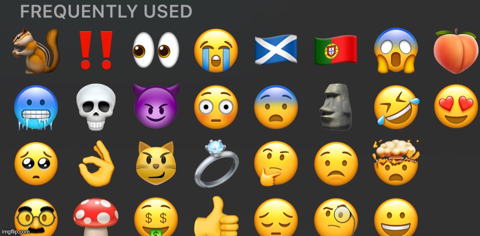 Recently used emojis reveal | made w/ Imgflip meme maker