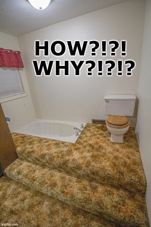 HOW?!?!  WHY?!?!? | image tagged in bathroom,weird | made w/ Imgflip meme maker
