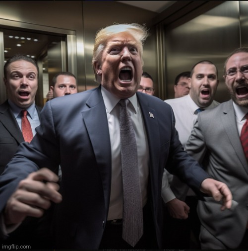 Trump doing something on an elevator | image tagged in trump doing something on an elevator | made w/ Imgflip meme maker