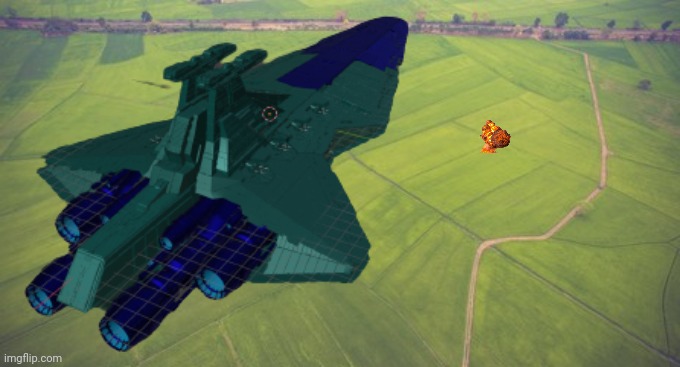 In an alternative universe. Edgyhead gets blown up by an Venator S1 and dies | image tagged in this is for the hahas,i swear eggy,if you take this seriously | made w/ Imgflip meme maker
