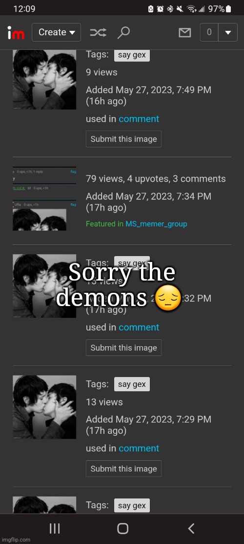 Sorry the demons 😔 | made w/ Imgflip meme maker