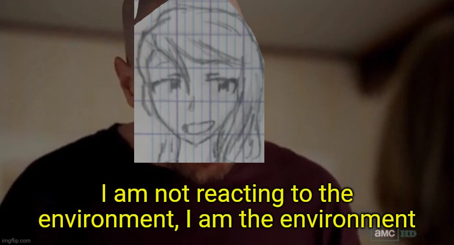 I am the one who knocks | I am not reacting to the environment, I am the environment | image tagged in i am the one who knocks | made w/ Imgflip meme maker