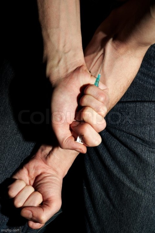 Heroin needle in arm | image tagged in heroin needle in arm | made w/ Imgflip meme maker