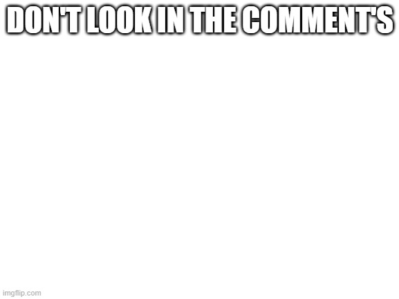 whoops | DON'T LOOK IN THE COMMENT'S | image tagged in blank white template | made w/ Imgflip meme maker