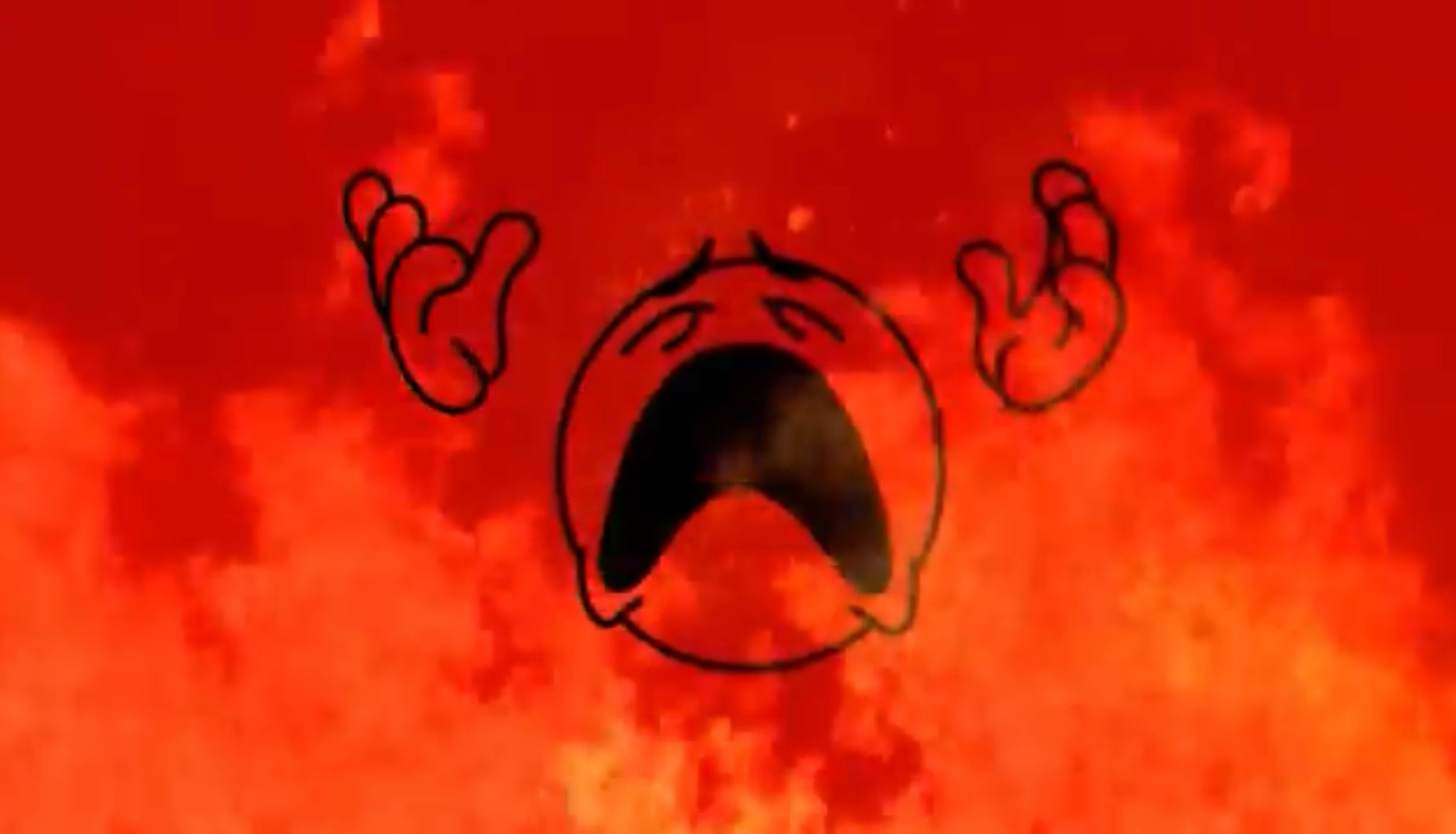 screaming crying emoji burning in hell Blank Meme Template