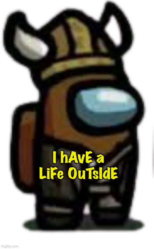 viking crewmate | I hAvE a LiFe OuTsIdE | image tagged in viking crewmate | made w/ Imgflip meme maker