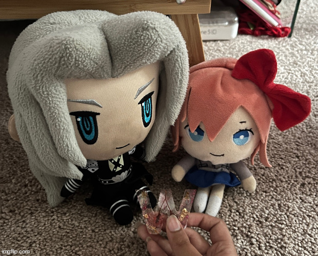 sephiroth and sayori W | image tagged in sephiroth and sayori w | made w/ Imgflip meme maker