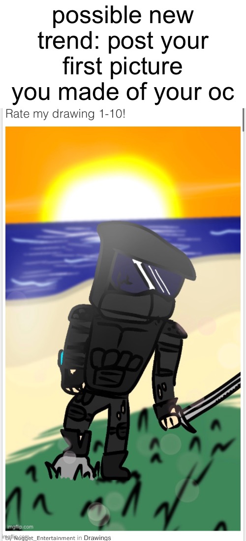 his feet are so tiny, his arms are so long, and his head is so big ;-; | possible new trend: post your first picture you made of your oc | made w/ Imgflip meme maker