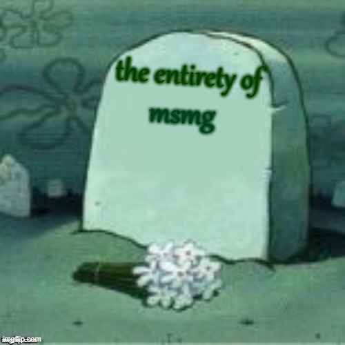 goodbye my only freind. | the entirety of; msmg | image tagged in here lies x | made w/ Imgflip meme maker