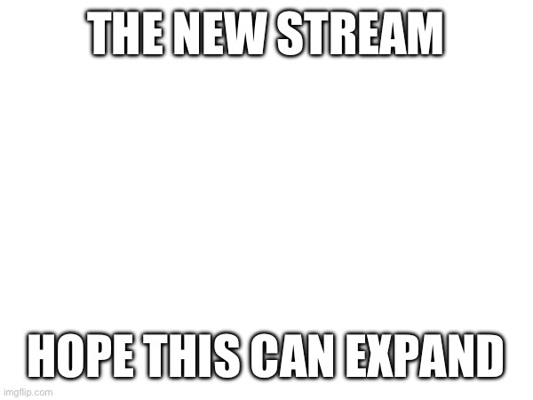 THE NEW STREAM; HOPE THIS CAN EXPAND | made w/ Imgflip meme maker