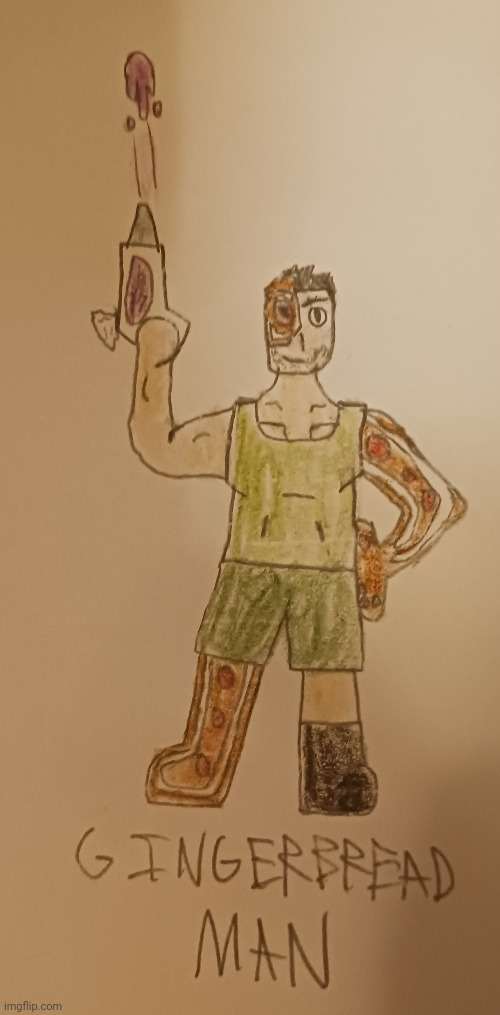 My very first drawing of Gingerbread Man | made w/ Imgflip meme maker