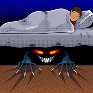Monster under bed. Blank Meme Template