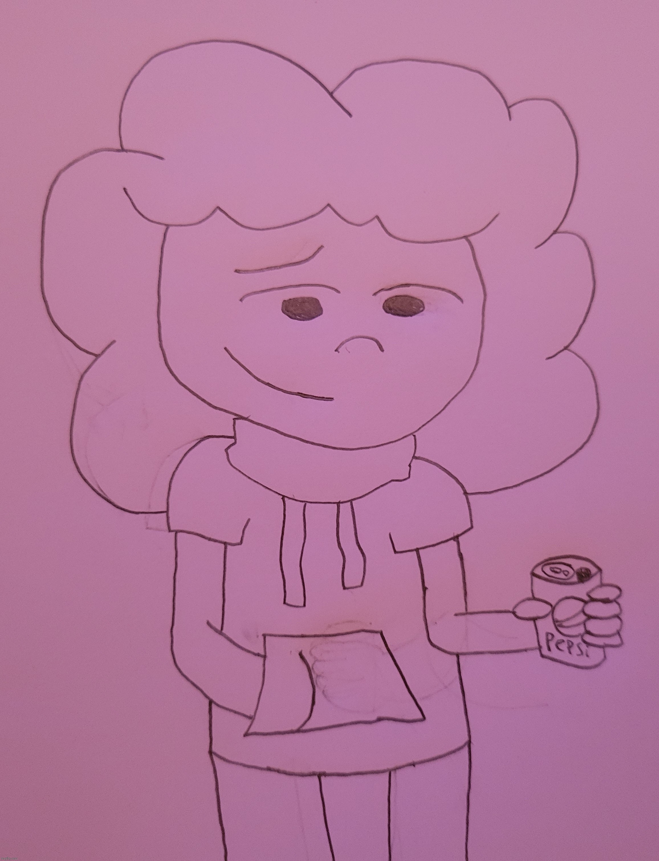 here, have this drawing of Lian drinking a can of Pepsi | made w/ Imgflip meme maker