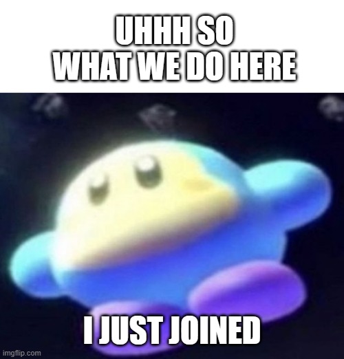 hello | UHHH SO WHAT WE DO HERE; I JUST JOINED | image tagged in unnamed waddle dee | made w/ Imgflip meme maker