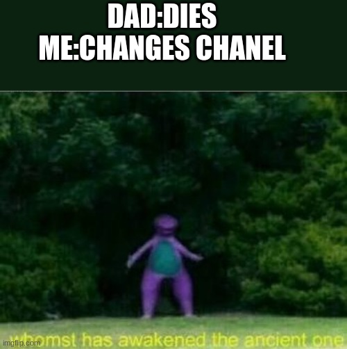 I was WATCHING THAT | DAD:DIES
ME:CHANGES CHANEL | image tagged in whomst has awakened the ancient one,touch that one more time and i kill you with by bare feet,da tv | made w/ Imgflip meme maker