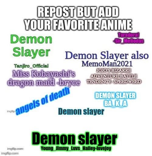 Demon slayer; Young_Jimmy_Luvs_Hailey-lovejoy | image tagged in repost | made w/ Imgflip meme maker