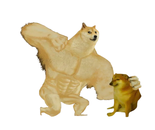 High Quality Doge punching cheems Blank Meme Template