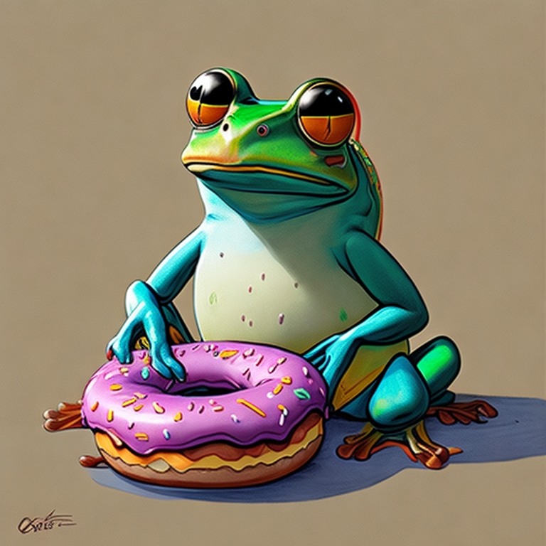 Frog with Donut Blank Meme Template