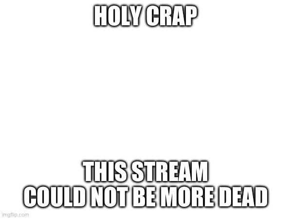 HOLY CRAP; THIS STREAM COULD NOT BE MORE DEAD | made w/ Imgflip meme maker
