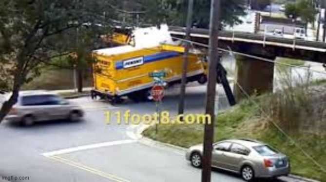 Truck hits 11 foot 8 bridge | image tagged in truck hits 11 foot 8 bridge | made w/ Imgflip meme maker