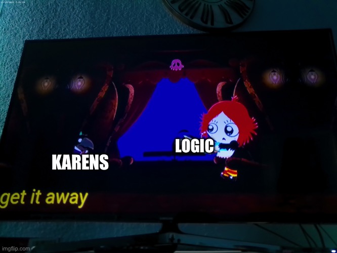 Scared Crow | KARENS; LOGIC | image tagged in scared crow | made w/ Imgflip meme maker