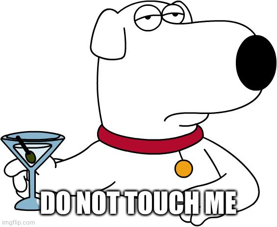 Family Guy Brian | DO NOT TOUCH ME | image tagged in family guy brian | made w/ Imgflip meme maker