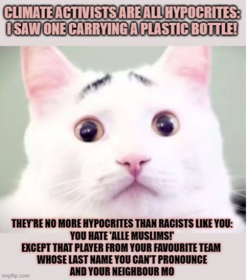 This #lolcat wonders if it's okay to act against our own viewpoints | image tagged in lolcat,hypocrisy,think about it,racism | made w/ Imgflip meme maker