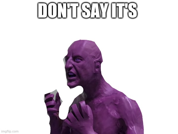 It's start with p and ends with y | DON'T SAY IT'S | image tagged in not,purple guy | made w/ Imgflip meme maker